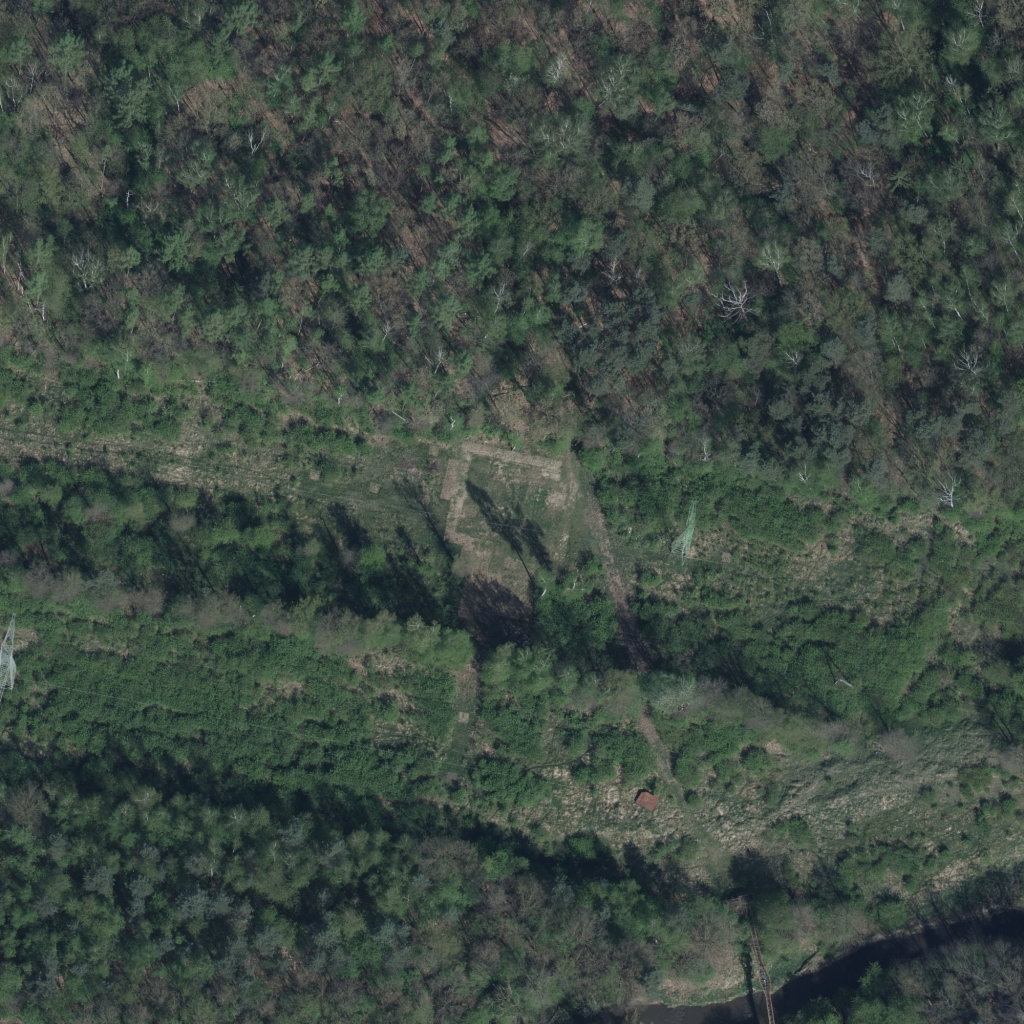 Aerial orthophoto of Bierawa crash site, Poland